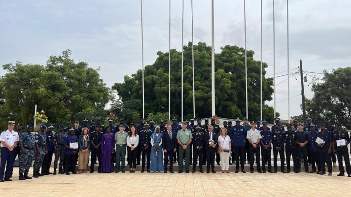 Participants at the closing ceremony of the three training courses. 