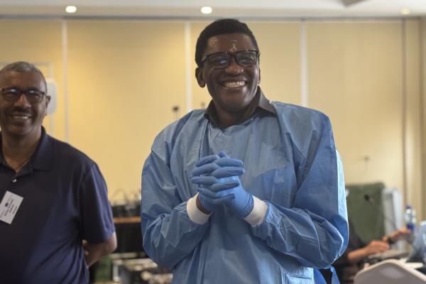 Participant to the ISO 35001 workshop smiling