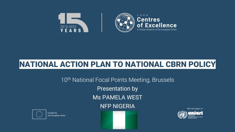 National Action Plan to National CBRN Policy